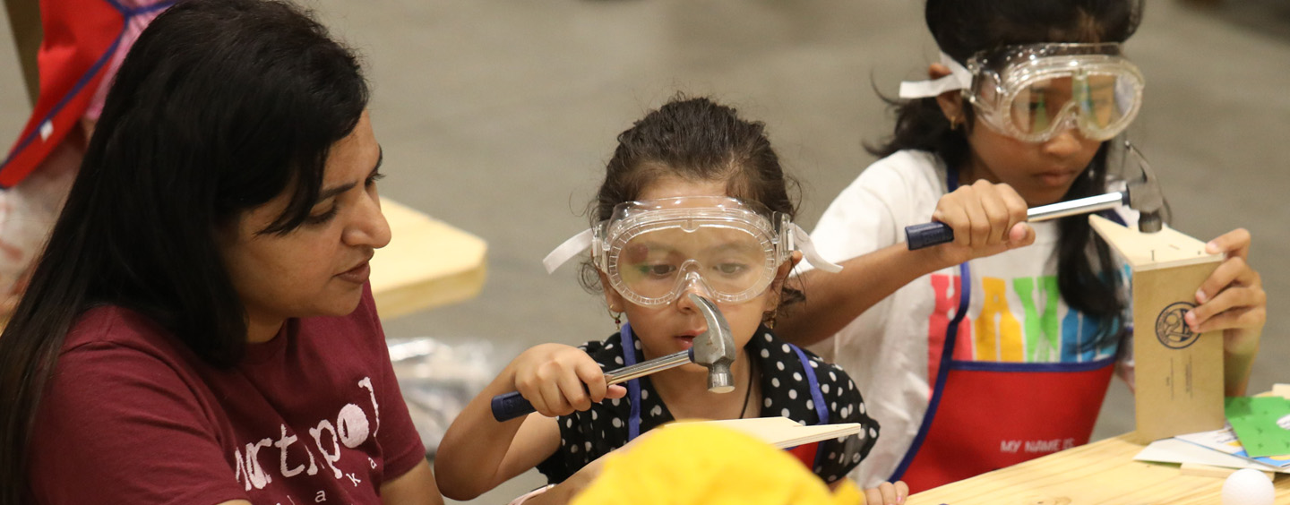 Family at Lowe's Kid's Workshop