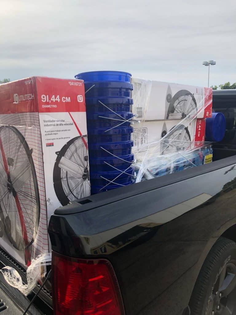 Lowe’s blue buckets